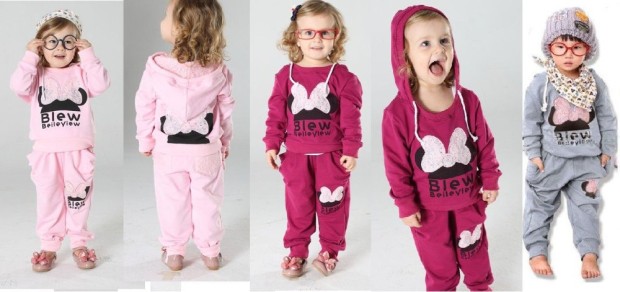 The-little-Girls-or-boys-sports-clothes-2012-kids-Lace-Minnie-clothes-sets-Children-Hoodie-Pants